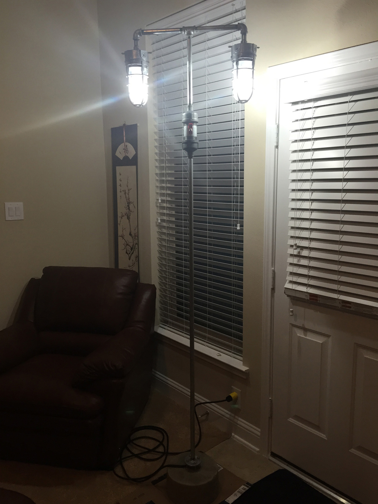 Industrial light with concrete base